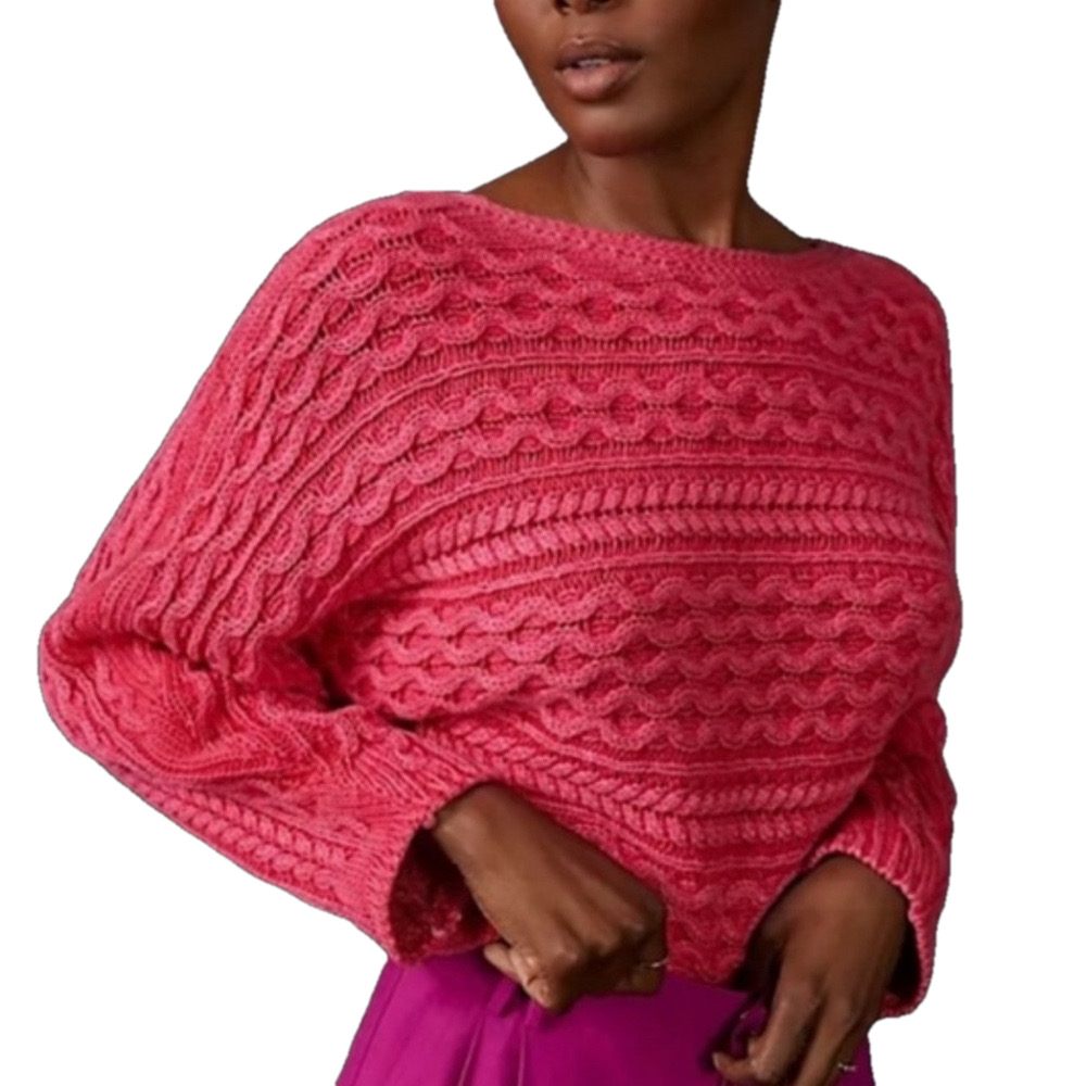 Anthropologie Pilcro Pink Fisherman Sweater XS Petite
